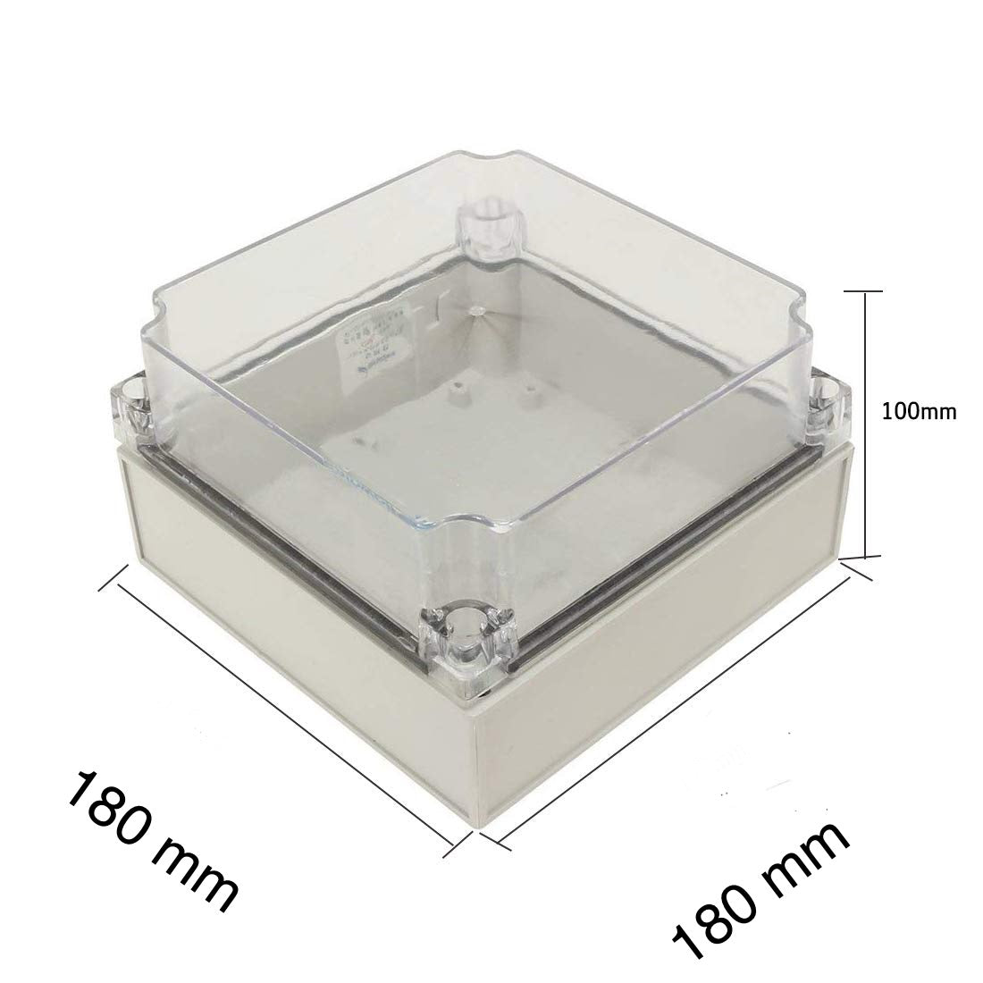 JAMPS 180x180x100mm Clear Cover TRANSPARENT Junction Box IP66 Waterproof Project Case Enclosure PC Transparent Cover (7.09 x 7.09 x 3.94 inches)