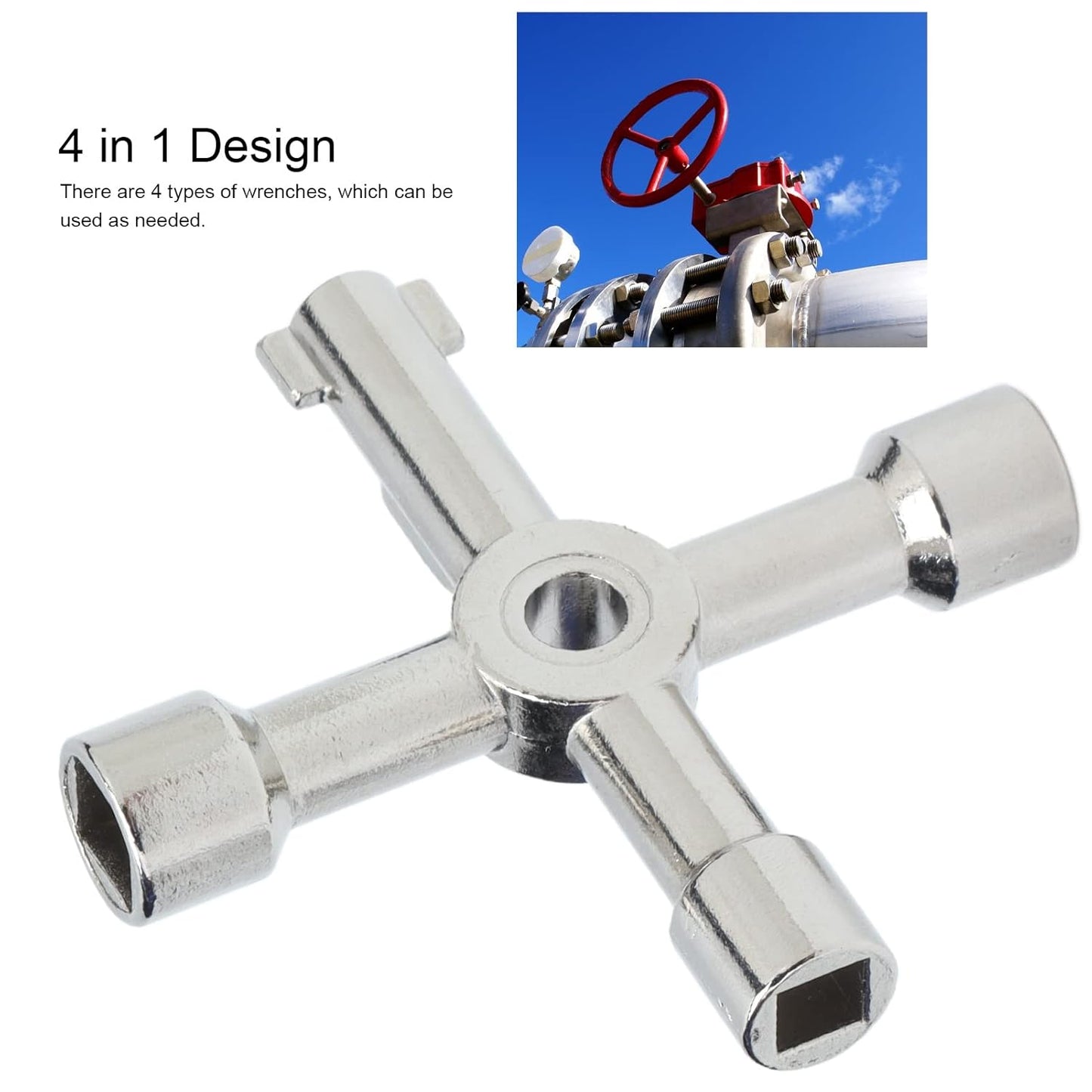 4 Way Utility Key Round End And Fixed Square, 120 X 119 mm