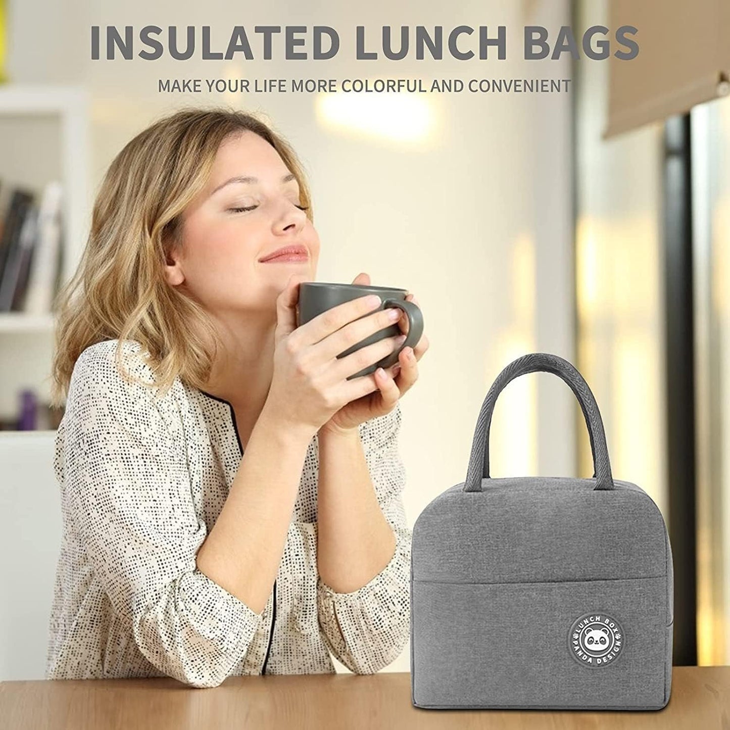 JAMPS Milton Insulated Lunch Bag, Waterproof Leakproof Design, BPA-Free Aluminium Foil Lining (Grey+Blue)