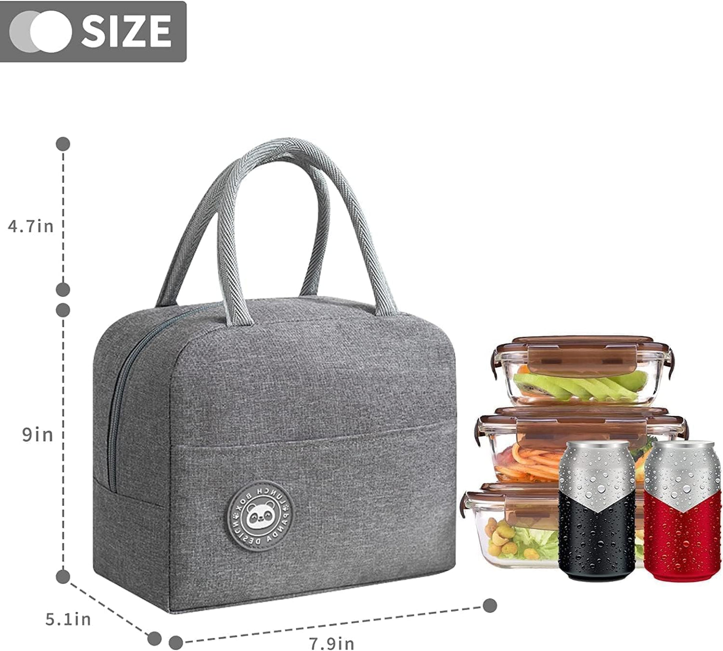 JAMPS Milton Insulated Lunch Bag, Waterproof Leakproof Design, BPA-Free Aluminium Foil Lining (Grey+Blue)