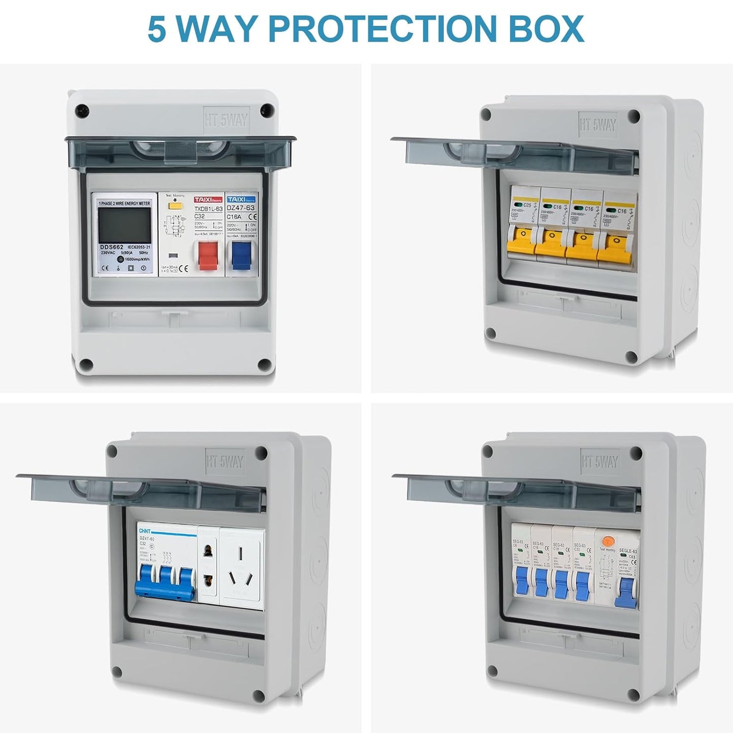 4Pole Pvc MCB box with Cover Weatherproof IP65 Rated Heavy Quality