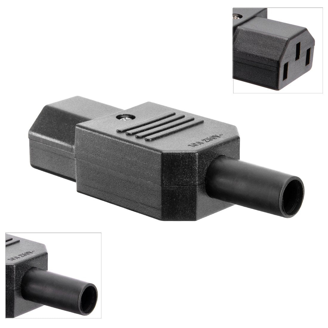 MX 1655 10A Female 3 Terminals IEC320 C13 Power Adapter Connector (3 PCS)