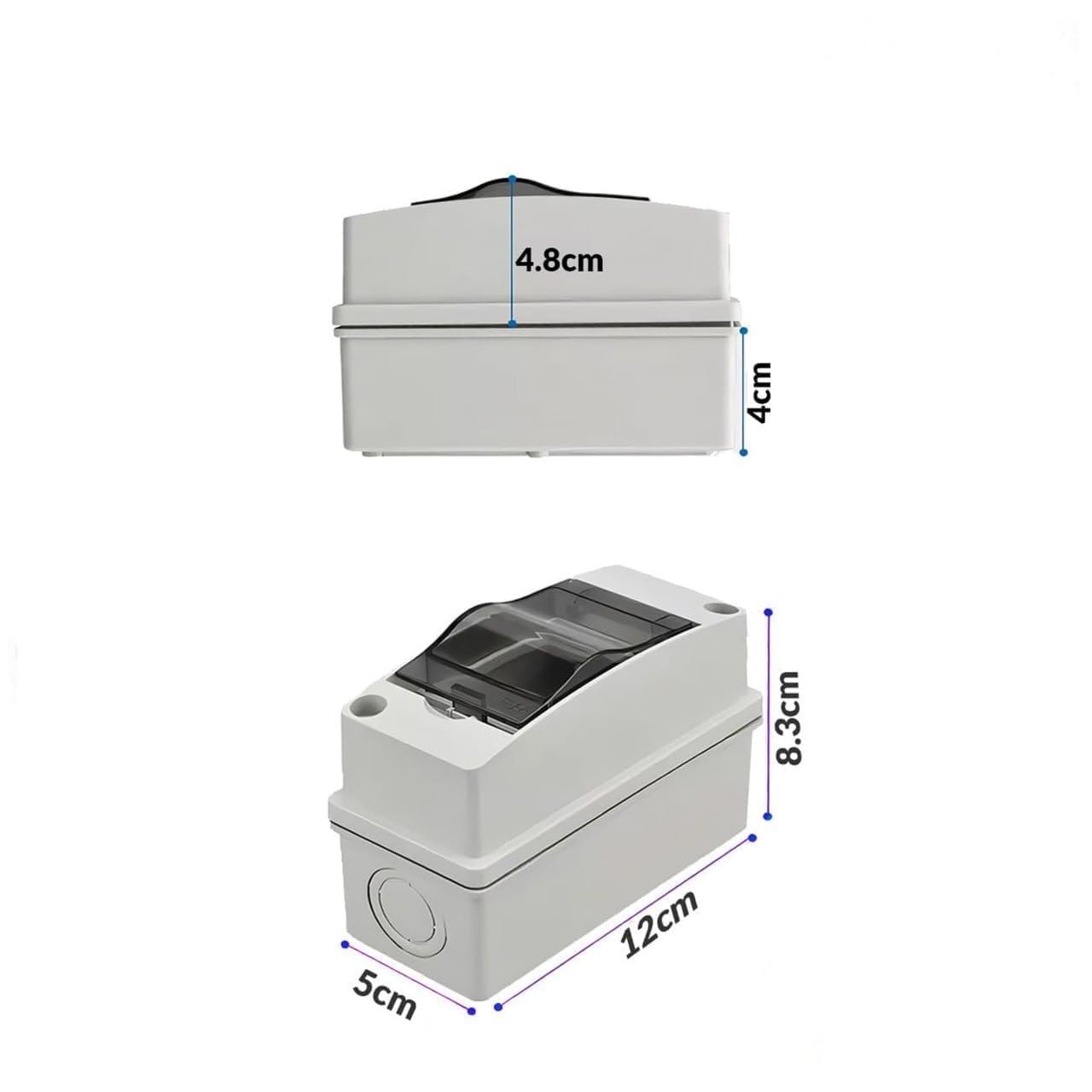 2 Pole Pvc MCB box with Cover Weatherproof IP65 Rated Heavy Quality
