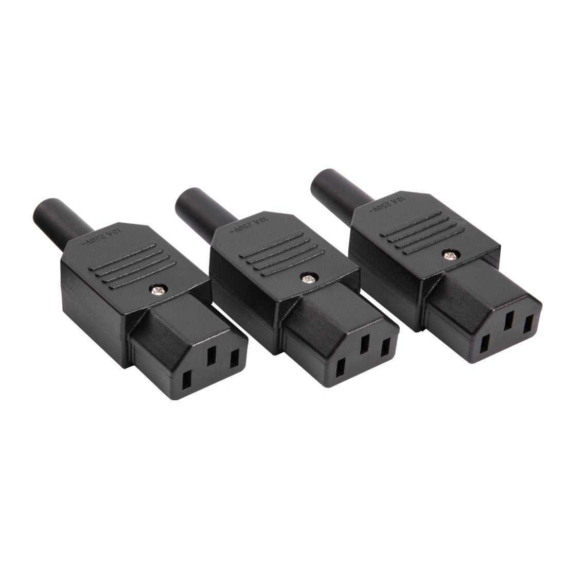MX 1655 10A Female 3 Terminals IEC320 C13 Power Adapter Connector (3 PCS)