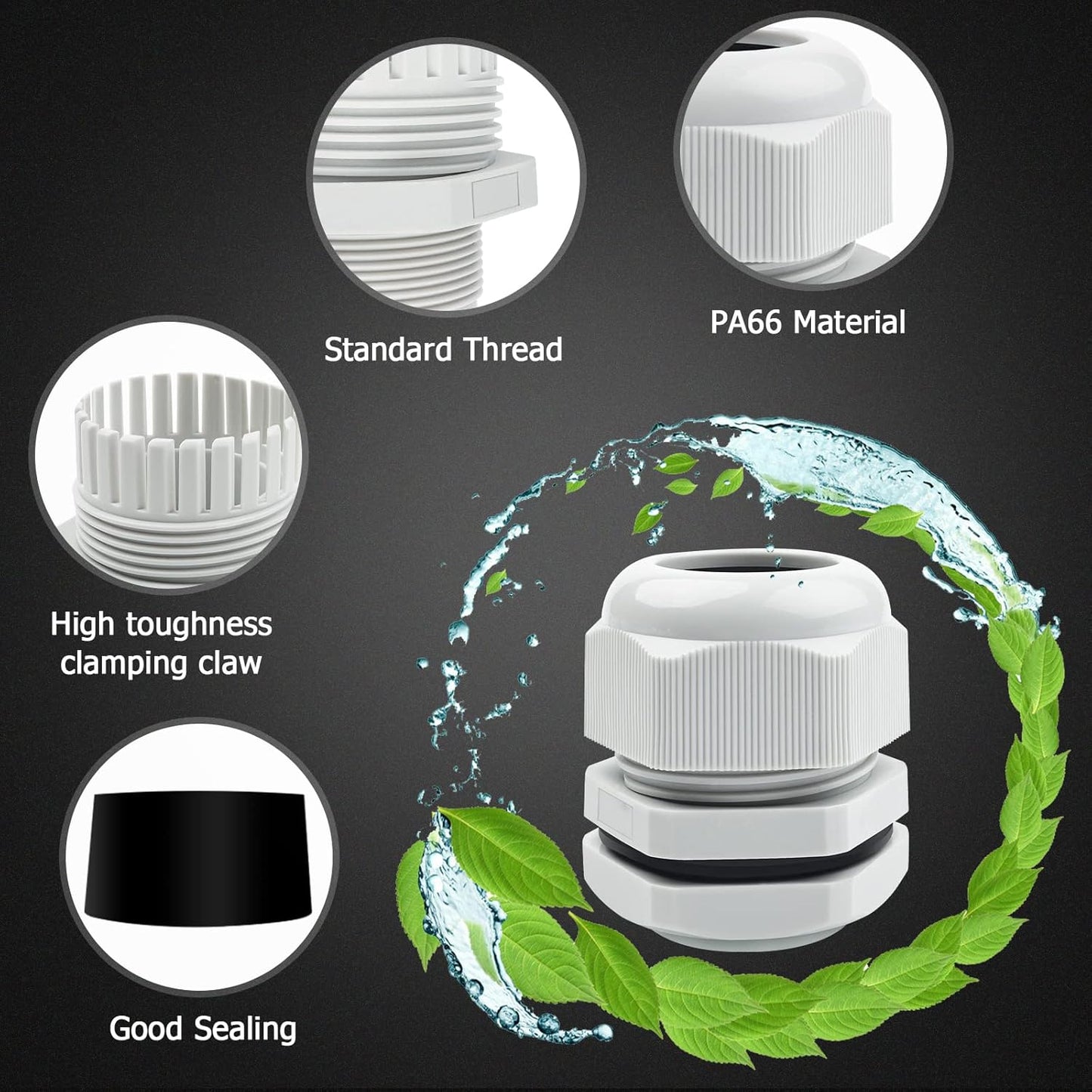 Jainson M20 Cable Gland, for Outdoor Garden Control Box Junction Box (100 pc)