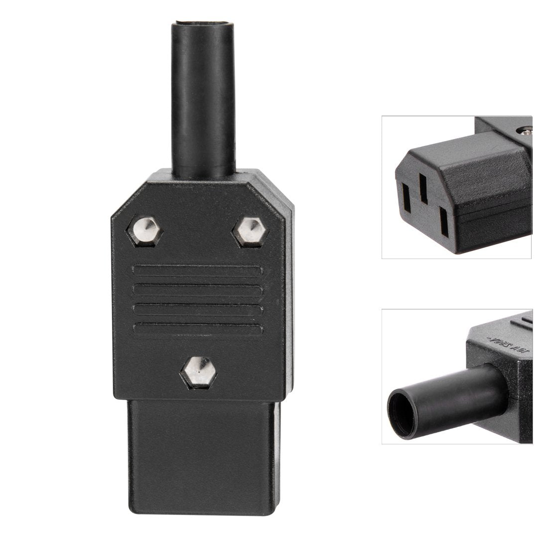 MX 1655 10A Female 3 Terminals IEC320 C13 Power Adapter Connector (3 PCS)