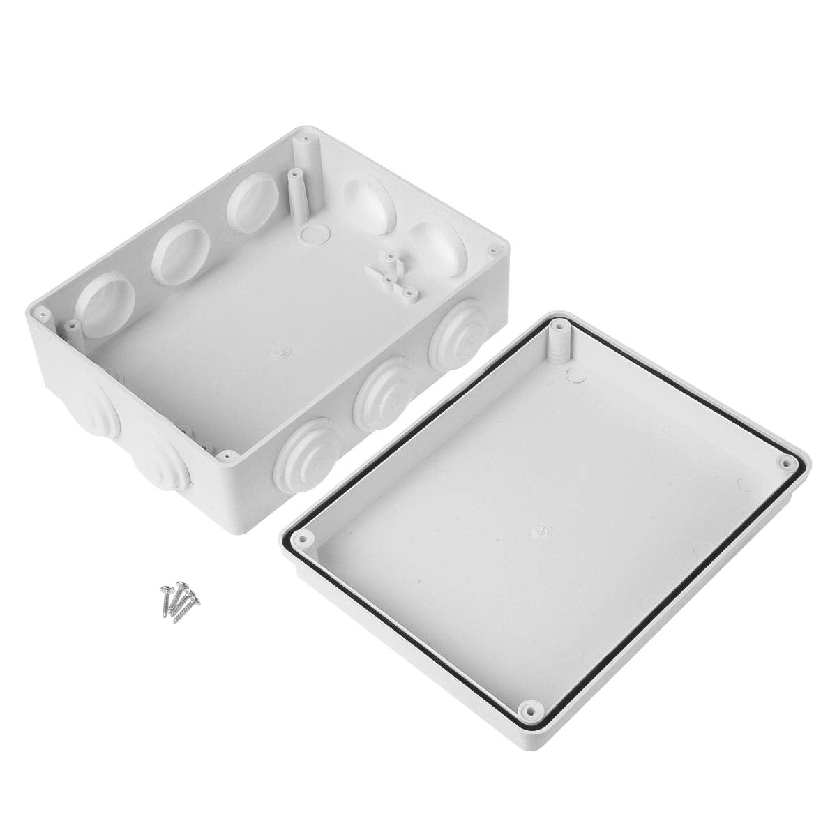 YXQ 200x155x80mm Electrical Junction Box w Holes IP65 Waterproof Dustproof Universal Electric Project Enclosure (7.9 x 6.1 x 3.1inches)