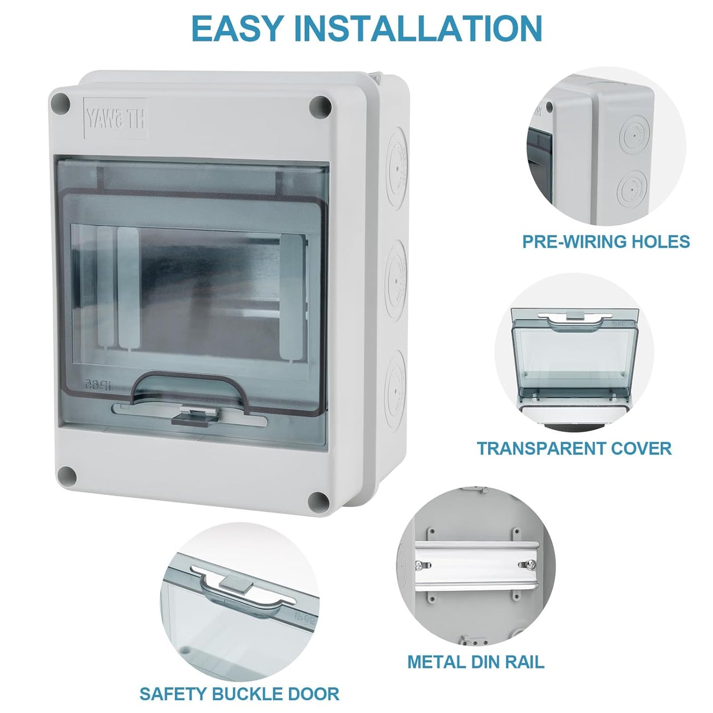 4Pole Pvc MCB box with Cover Weatherproof IP65 Rated Heavy Quality