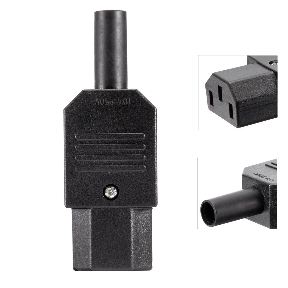MX 1655 10A Female 3 Terminals IEC320 C13 Power Adapter Connector (3 PCS)