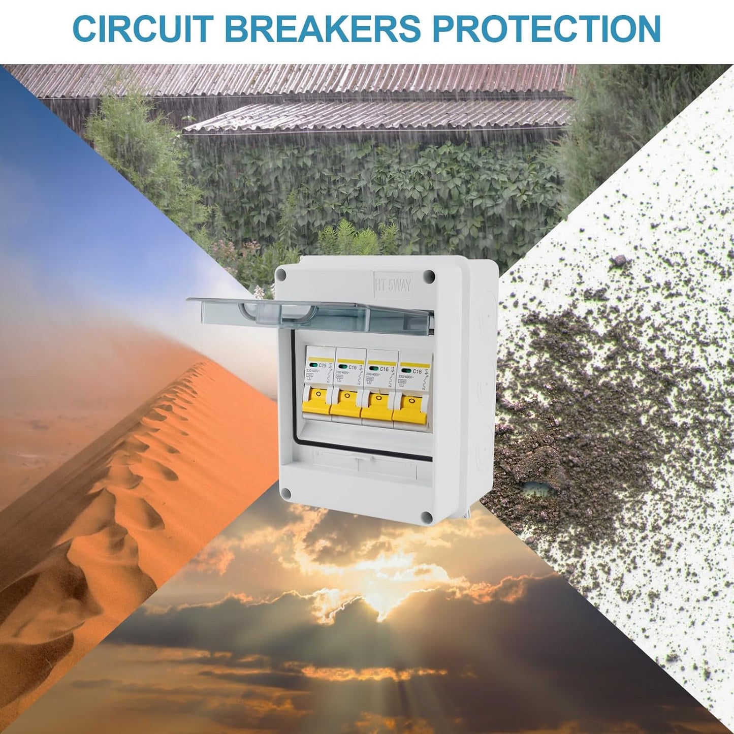 4Pole Pvc MCB box with Cover Weatherproof IP65 Rated Heavy Quality