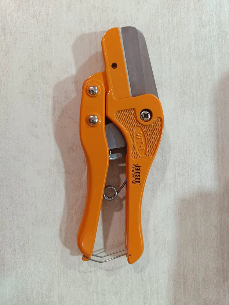 JAINSON SHARK-60 Metal Body PVC Duct Cutter Tool - 2.36" Inch Blade Length – Lightweight, Rubber Handles, Spring-Loaded, PVC Wire Duct Compatible