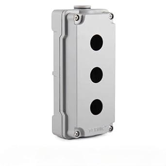 TEKNIC Metallic Series Control Station Enclosure, Die Cast, Extra Height, Grey (3 WAY)