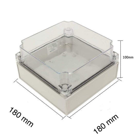 JAMPS 180x180x100mm Clear Cover TRANSPARENT Junction Box IP66 Waterproof Project Case Enclosure PC Transparent Cover (7.09 x 7.09 x 3.94 inches)
