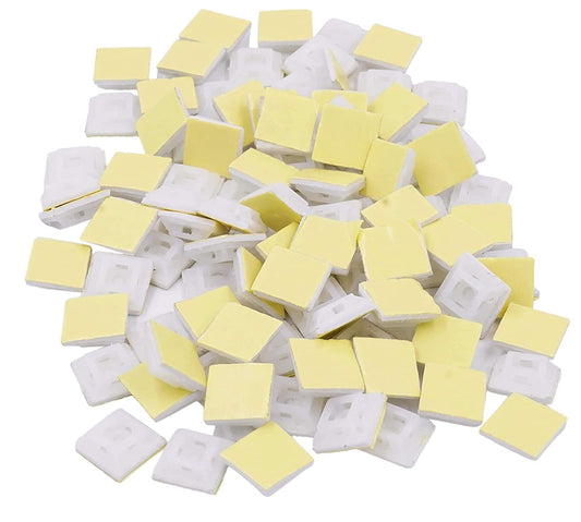 JAMPS® Cable Tie Mounts 25x25(mm), 100pcs/Pack - White