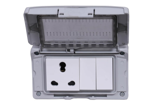 Legrand Plexo Box 4 Module Waterproof Enclosure with 1 16A Socket and 2 16A Switch |Combi Box|