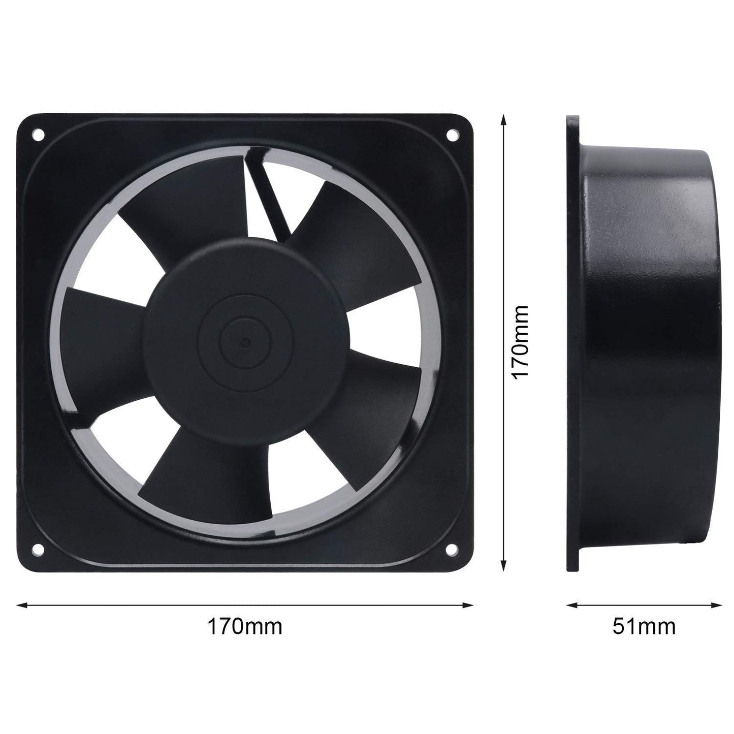 CONTROL jigo fan Aluminum Round and Square Tally 37 Watts Exhaust Fan, 6-inch, Black