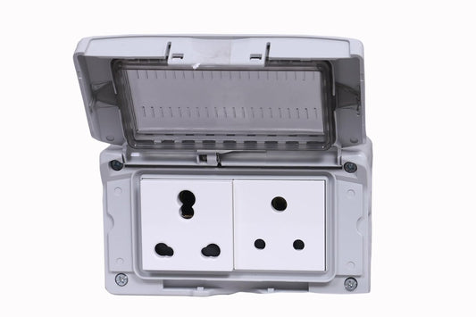 Legrand Plexo Box 4 Module Waterproof Enclosure with 1 16A Socket and 6A Socket each |Combi Box|