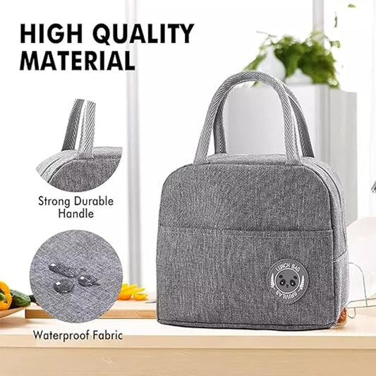 JAMPS Milton Insulated Lunch Bag, Waterproof Leakproof Design, BPA-Free Aluminium Foil Lining (Grey+Blue)