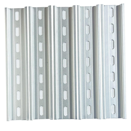 International Connector T&G 5 Pieces DIN Rail Slotted Aluminum RoHS 35mm Wide 7.5mm High (6")