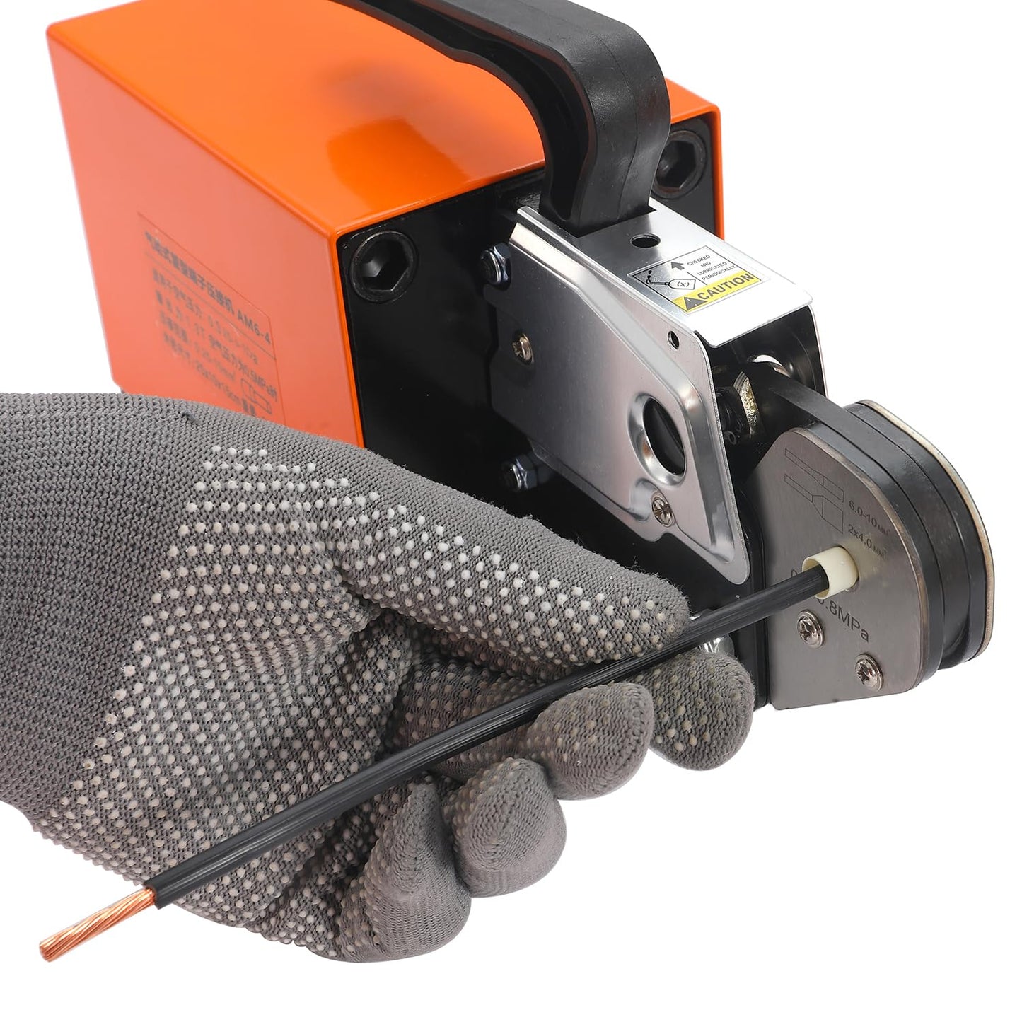 JAINSON VAAYU CHAKRA 6 Pneumatic Crimping Tool Air Powered Wire Machine Up To Crimper Plier Terminals 1.3T Powerful Output 0.5-0.7Mpa 6Feet Hose Fit Ferrule Awg28-7 AM 6-4 0.08-10mm²