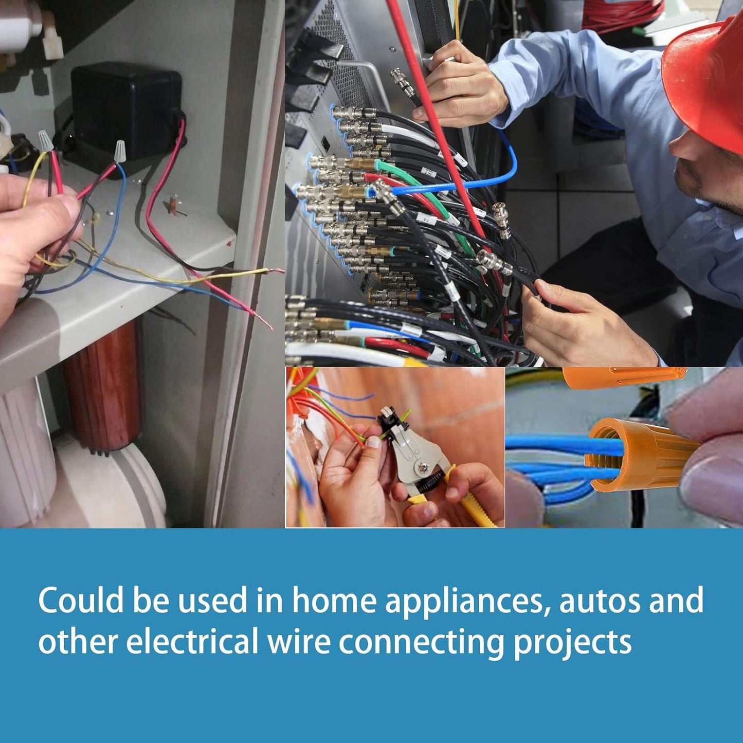 JAMPS 100pcs SP4 Yellow Electrical Wire Connectors Screw Terminals, 18-12 AWG Spring Insert Twist Nuts Caps Connection Assortment Set, Portable Wire Caps for Quick Connection