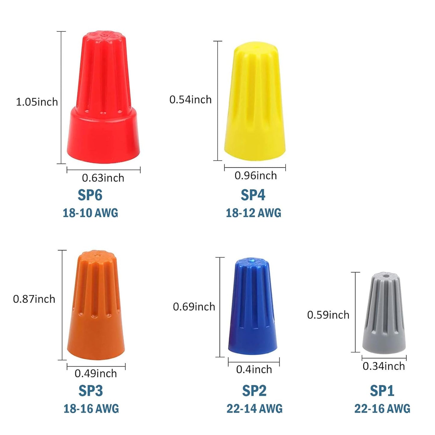 JAMPS 100pcs SP4 Yellow Electrical Wire Connectors Screw Terminals, 18-12 AWG Spring Insert Twist Nuts Caps Connection Assortment Set, Portable Wire Caps for Quick Connection